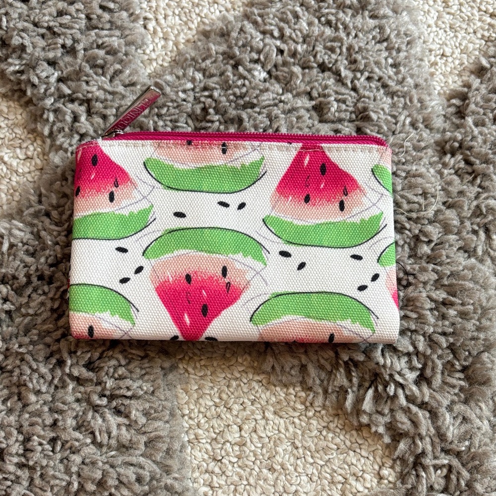 Clinique Pink Zip Cosmetic Pouch with Playful Print